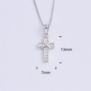 Heart Templar - 925 Sterling Silver Cubic Zircon Cross Necklaces - Multiple styles