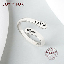 Load image into Gallery viewer, 925 Sterling Silver Vintage Faith Cross Ring