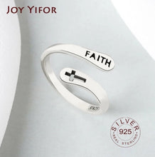 Load image into Gallery viewer, 925 Sterling Silver Vintage Faith Cross Ring