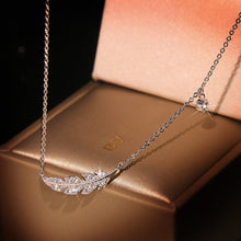 Load image into Gallery viewer, Delicate Female Clavicle Chain 925 Sterling Silver Feather Leaf