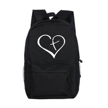 Load image into Gallery viewer, Christian Travel Backpacks -  Multiple Print - Jesus - Cross - Love - Heart