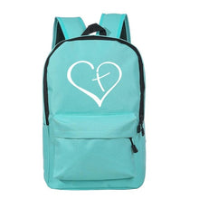 Load image into Gallery viewer, Christian Travel Backpacks -  Multiple Print - Jesus - Cross - Love - Heart