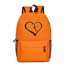 Load image into Gallery viewer, Christian Travel Backpacks -  Multiple Print - Jesus - Cross - Love - Heart