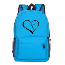 Load image into Gallery viewer, Christian Travel Backpacks -  Multiple Print - Jesus - Cross - Love - Heart