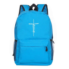 Load image into Gallery viewer, Christian Travel Backpacks -  Multiple Print - Jesus - Cross - Love - Heart