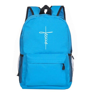 Christian Travel Backpacks -  Multiple Print - Jesus - Cross - Love - Heart