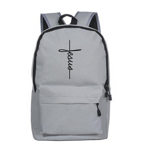 Christian Travel Backpacks -  Multiple Print - Jesus - Cross - Love - Heart