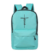 Load image into Gallery viewer, Christian Travel Backpacks -  Multiple Print - Jesus - Cross - Love - Heart