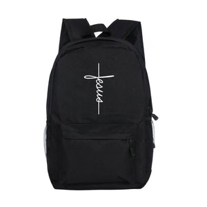 Christian Travel Backpacks -  Multiple Print - Jesus - Cross - Love - Heart