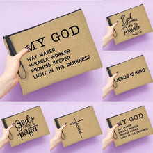 Load image into Gallery viewer, Christian Faith Jesus Print Accessories/Makeup/Cosmetic Tote Travel Bag