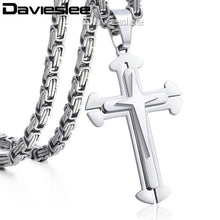 Load image into Gallery viewer, 3 Layer Cross Pendant Necklaces for Men - Stainless Steel