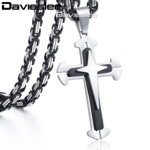 Load image into Gallery viewer, 3 Layer Cross Pendant Necklaces for Men - Stainless Steel