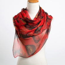 Load image into Gallery viewer, Women&#39;s Neelambari Leaf Print Gorgette Scarf