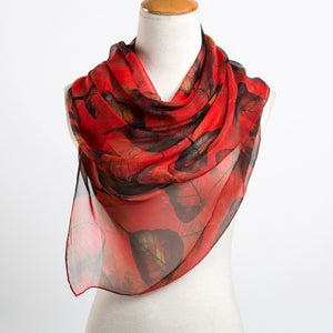 Women's Neelambari Leaf Print Gorgette Scarf