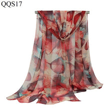 Load image into Gallery viewer, Women&#39;s Neelambari Leaf Print Gorgette Scarf