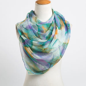 Women's Neelambari Leaf Print Gorgette Scarf