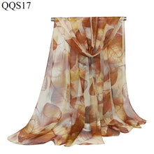 Load image into Gallery viewer, Women&#39;s Neelambari Leaf Print Gorgette Scarf