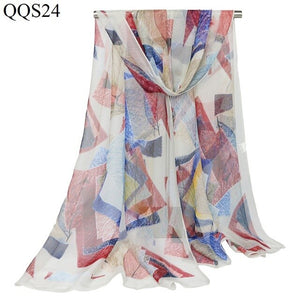 Women's Neelambari Leaf Print Gorgette Scarf