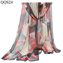 Load image into Gallery viewer, Women&#39;s Neelambari Leaf Print Gorgette Scarf