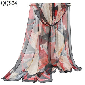 Women's Neelambari Leaf Print Gorgette Scarf